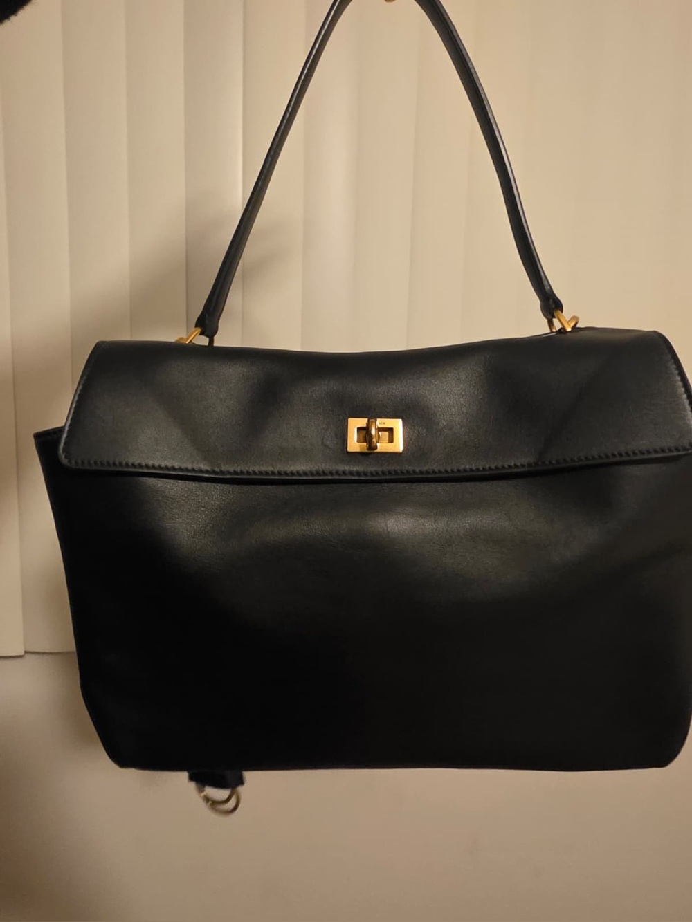 Balenciaga Black Leather Shoulder Bag with Gold Hardware - Picture 9 of 10